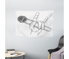 Rock High Sign Wide Tapestry