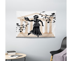 Greek Woman and Amphora Wide Tapestry