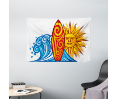 Ocean Wave Sun Wide Tapestry