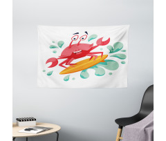 Caricature Crab Wide Tapestry