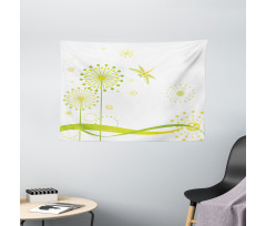 Spring Dandelion Art Wide Tapestry