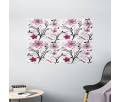 Shabby Plant Florets Wide Tapestry