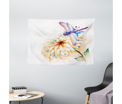 Watercolor Lily Bloom Wide Tapestry