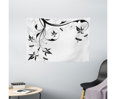 Damask Curl Leaves Wide Tapestry