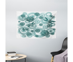 Abstract Daisy Flower Wide Tapestry