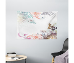 Flowers Herbs Wide Tapestry