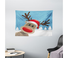 Reindeer Rudolph Hat Wide Tapestry