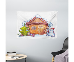 Cartoon House Wide Tapestry