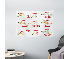 Snowmen with Scarf Wide Tapestry