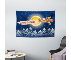 Santa Claus Airline Wide Tapestry