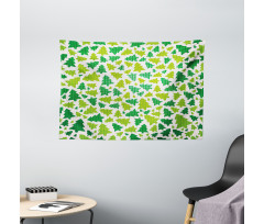 Fir Tree Silhouettes Wide Tapestry