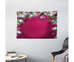Tree Balls Snowflakes Wide Tapestry