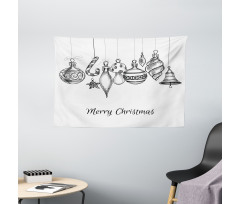 Sketchy Ornaments Wide Tapestry