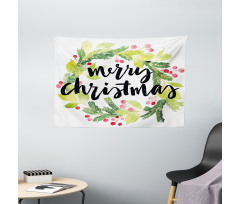 Watercolor Wreath Wide Tapestry