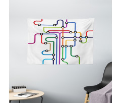 Abstract Colorful Subway Wide Tapestry