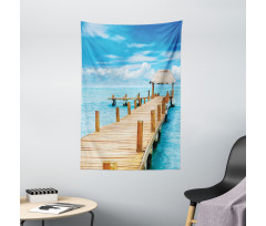 Tropic Seascape Wooden Jetty Tapestry