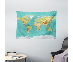 World Geography Continents Wide Tapestry