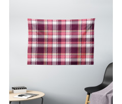 Retro Plaid Squares Wide Tapestry