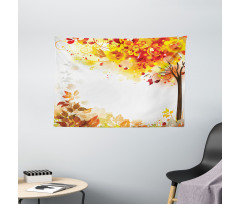 Abstract Fall Season Tree Wide Tapestry