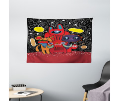Monster Funny Characters Wide Tapestry