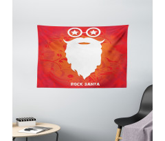 Rock Santa Claus Xmas Wide Tapestry