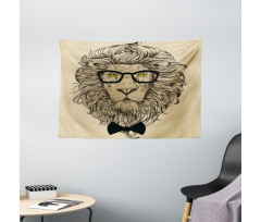 Dandy Cool Lion Character Wide Tapestry