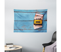 Vintage Cassette Tapes Wide Tapestry