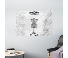 Monochrome Design Swirl Wide Tapestry