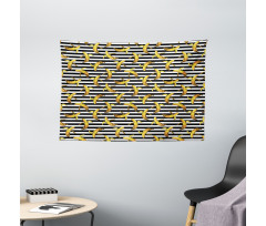 Stripes Tropical Bananas Wide Tapestry