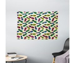 80s Vibrant Pineapple Wide Tapestry