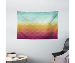 Abstract Checkered Pastel Wide Tapestry
