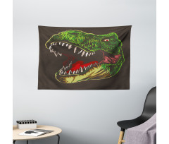 Aggressive Wild T-Rex Wide Tapestry