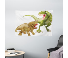 2 Dinosaurs Pattern Wide Tapestry