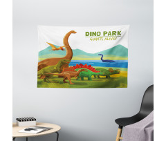 Dino Park Alive Theme Wide Tapestry