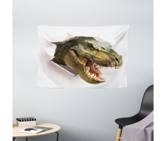 Dino Tears up Paper Wide Tapestry