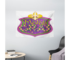 Fleur De Lis Blazon Wide Tapestry