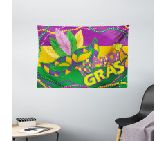 Vivid Beads Feathers Wide Tapestry