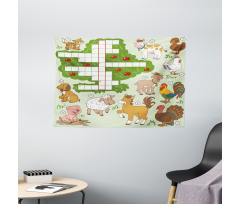 Farm Animals Wide Tapestry