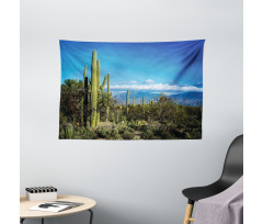 Tucson Countryside Cacti Wide Tapestry