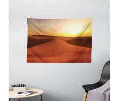 Footprints on Sand Dunes Wide Tapestry