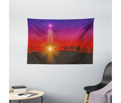 Star with Camels Desert Wide Tapestry