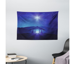 Night Sky and Bethlehem Wide Tapestry
