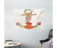 Spring Flowers Blooming Wide Tapestry