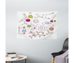 Doodle Style Atom Wide Tapestry