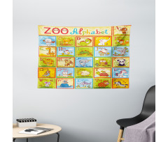 Zoo Alphabet Style Wide Tapestry