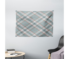 Traditional Plaid Wide Tapestry