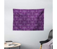 Damask Leaves Curls Wide Tapestry