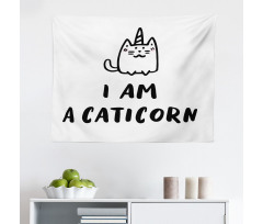 Komik Mikrofiber Geniş Duvar Halısı Sevimli Unicorn Caticorn 
