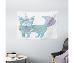 Magic Cat Ethnic Wide Tapestry