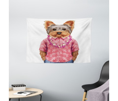 Dog in Humanoid Form Wide Tapestry